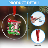 Funny Christmas Season Crystal Glass Ornament Switch Red And Green Skeleton Hand TS11