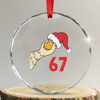 Funny Christmas Silly Goose 67 Meme Festive Holiday Crystal Glass Ornament - Wonder Print Shop