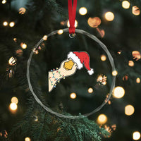 Funny Christmas Silly Goose Festive Holiday Crystal Glass Ornament - Wonder Print Shop