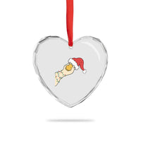 Funny Christmas Silly Goose Festive Holiday Heart Crystal Glass Ornament - Wonder Print Shop