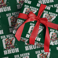 Funny Christmas Six Seven Bruh Wrapping Paper Roll Dabbing Santa - Wonder Print Shop