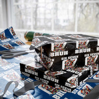 Funny Christmas Six Seven Bruh Wrapping Paper Roll Dabbing Santa - Wonder Print Shop