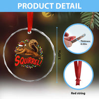 Funny Christmas Squirrel Crystal Glass Ornament Xmas Vacation Holiday Movie - Wonder Print Shop