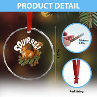 Funny Christmas Squirrel Crystal Glass Ornament Xmas Vacation Holiday Movie Pine Tree TS11