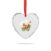 Funny Christmas Squirrel Heart Crystal Glass Ornament Xmas Vacation Holiday Movie Pine Tree - Wonder Print Shop