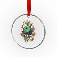 Funny Christmas Tabletop RPG Crystal Glass Ornament Merry Critmas D20 RPG Gamer Gaming - Wonder Print Shop