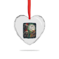 Funny Christmas Three Raccoons 67 Heart Crystal Glass Ornament Trash Panda Moon Howling Six Seven Meme - Wonder Print Shop