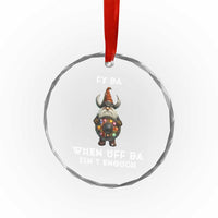 Funny Christmas Viking Gnome Crystal Glass Ornament Fy Da When Uff Da Isn't Enough Norwegian Santa Hat TS11