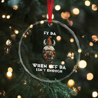 Funny Christmas Viking Gnome Crystal Glass Ornament Fy Da When Uff Da Isn't Enough Norwegian Santa Hat TS11