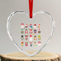 Funny Christmas Viking Heart Crystal Glass Ornament Nordic Cute Viking Warriors - Wonder Print Shop