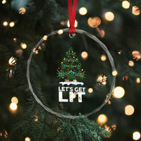 Funny Christmas Weed Crystal Glass Ornament Let's Get Lit Weeds Xmas Tree TS11