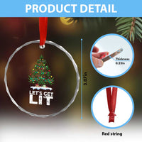 Funny Christmas Weed Crystal Glass Ornament Let's Get Lit Weeds Xmas Tree TS11
