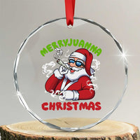 Funny Christmas Weed Crystal Glass Ornament Merryjuanna Christmas Santa Xmas TS11