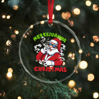 Funny Christmas Weed Crystal Glass Ornament Merryjuanna Christmas Santa Xmas TS11