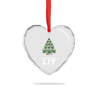 Funny Christmas Weed Heart Crystal Glass Ornament Let's Get Lit Weeds Xmas Tree - Wonder Print Shop