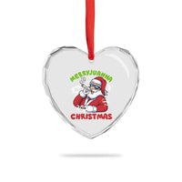 Funny Christmas Weed Heart Crystal Glass Ornament Merryjuanna Christmas Santa Xmas - Wonder Print Shop