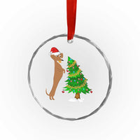 Funny Christmas Wiener Dog Crystal Glass Ornament Decorations Xmas Tree TS11