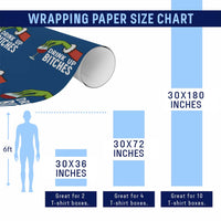 Funny Christmas Wine Wrapping Paper Roll Drink Up Bitches - Wonder Print Shop