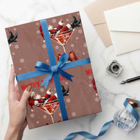 Funny Christmas Wine Wrapping Paper Roll Santa Feeling Xmas - Wonder Print Shop