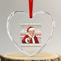 Funny Christmas Wish Billy Meme Heart Crystal Glass Ornament A 8 Ball and 2 Million Dollars Baby Uncle Cosplay Santa - Wonder Print Shop