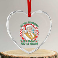 Funny Christmas Wish Billy Meme Heart Crystal Glass Ornament A 8 Ball and 2 Million Dollars Baby Uncle Santa Hat - Wonder Print Shop