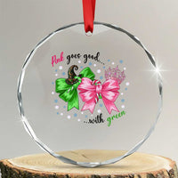 Funny Christmas Witch Pink Goes Good With Green Crystal Glass Ornament - Wonder Print Shop