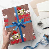 Funny Christmas Wrapping Paper Roll All Your Sweaters Are Ugly Kawaii Grinchy Bubu - Wonder Print Shop