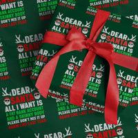 Funny Christmas Wrapping Paper Roll Dear Santa All I Want Is A Fat Bank Account Skinny Body - Wonder Print Shop