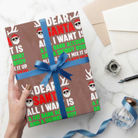 Funny Christmas Wrapping Paper Roll Dear Santa All I Want Is A Fat Bank Account Skinny Body - Wonder Print Shop
