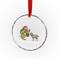 Funny Chupacabra Crystal Glass Ornament Merry Cryptmas Christmas Gift TS12