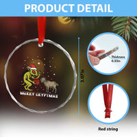 Funny Chupacabra Crystal Glass Ornament Merry Cryptmas Christmas Gift TS12