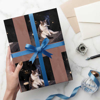 Funny Cigarette And Drinking Irish Stout Beer Cat Meme Wrapping Paper Roll