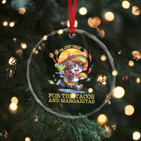 Funny Cinco De Mayo Cat Crystal Glass Ornament Just Here For The Tacos And Margaritas