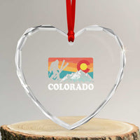 Funny Colorado Skiing Bigfoot Snow Mountain Winter Sport Heart Crystal Glass Ornament - Wonder Print Shop