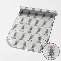 Funny Coquette Merry Christmas Wrapping Paper Roll Pink Bow Xmas Tree - Wonder Print Shop