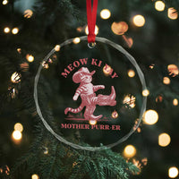 Funny Cowboy Cat Crystal Glass Ornament Western Rodeo Meow Ki Yay Mother Purrer - Wonder Print Shop