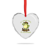 Funny Cowboy Frog Western Meme Heart Crystal Glass Ornament If I Shenan Once I Will Shenanigan