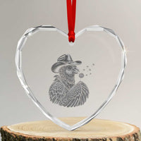Funny Cowboy Hoatzin Heart Crystal Glass Ornament Blowing Dandelion Western Bird Gift