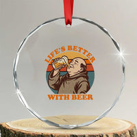 Funny Craft Beer Drinker Monks Crystal Glass Ornament Lifes Better With Beer