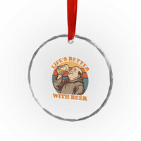 Funny Craft Beer Drinker Monks Crystal Glass Ornament Lifes Better With Beer