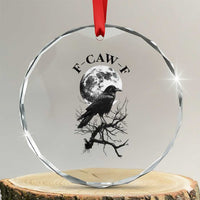 Funny Crow F Caw F Crystal Glass Ornament Gothic Raven and Moon TS02