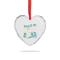Funny Cruise Ship Heart Crystal Glass Ornament Rule Number One Do Not Fall Off The Boat - Wonder Print Shop