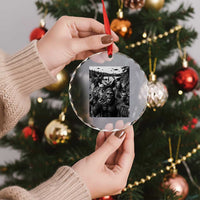 Funny Cryptid Creatures Selfie Crystal Glass Ornament Bigfoot Alien Cryptozoology Fantasy Mythical Monsters