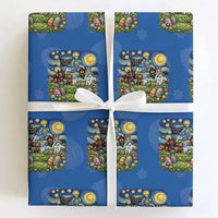 Funny Cryptid Starry Night Easter Wrapping Paper Roll Monster Lover Gift