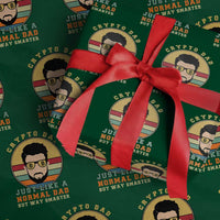 Funny Crypto Dad Wrapping Paper Roll Just Like A Normal Dad But Way Cooler Cryptocurrency Retro - Wonder Print Shop