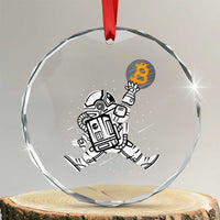 Funny Crypto Investing Crystal Glass Ornament Bitcoin HODL BTC Astronaut Trader TS02