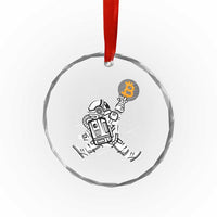 Funny Crypto Investing Crystal Glass Ornament Bitcoin HODL BTC Astronaut Trader TS02