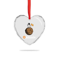 Funny Crypto Investing Heart Crystal Glass Ornament Bitcoin BTC Crypto to the Moon Graphic Featuring Astronaut - Wonder Print Shop