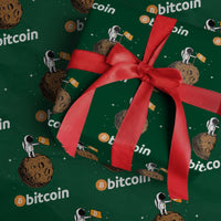 Funny Crypto Investing Wrapping Paper Roll Bitcoin BTC Crypto to the Moon Graphic Featuring Astronaut - Wonder Print Shop