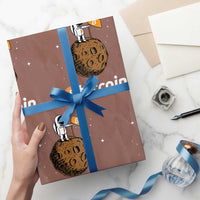 Funny Crypto Investing Wrapping Paper Roll Bitcoin BTC Crypto to the Moon Graphic Featuring Astronaut - Wonder Print Shop